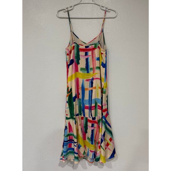 Essentiel Antwerp Varah Midi Slip Dress in Multicolor Graphic Stripes Size 34 2 - Picture 5 of 9